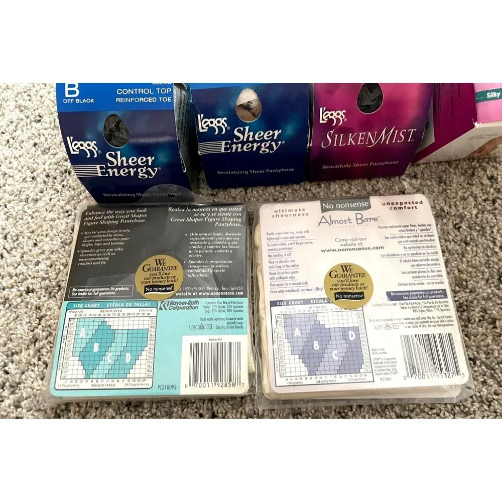 Legg's control top nylons 5‎ different shades size B NIB